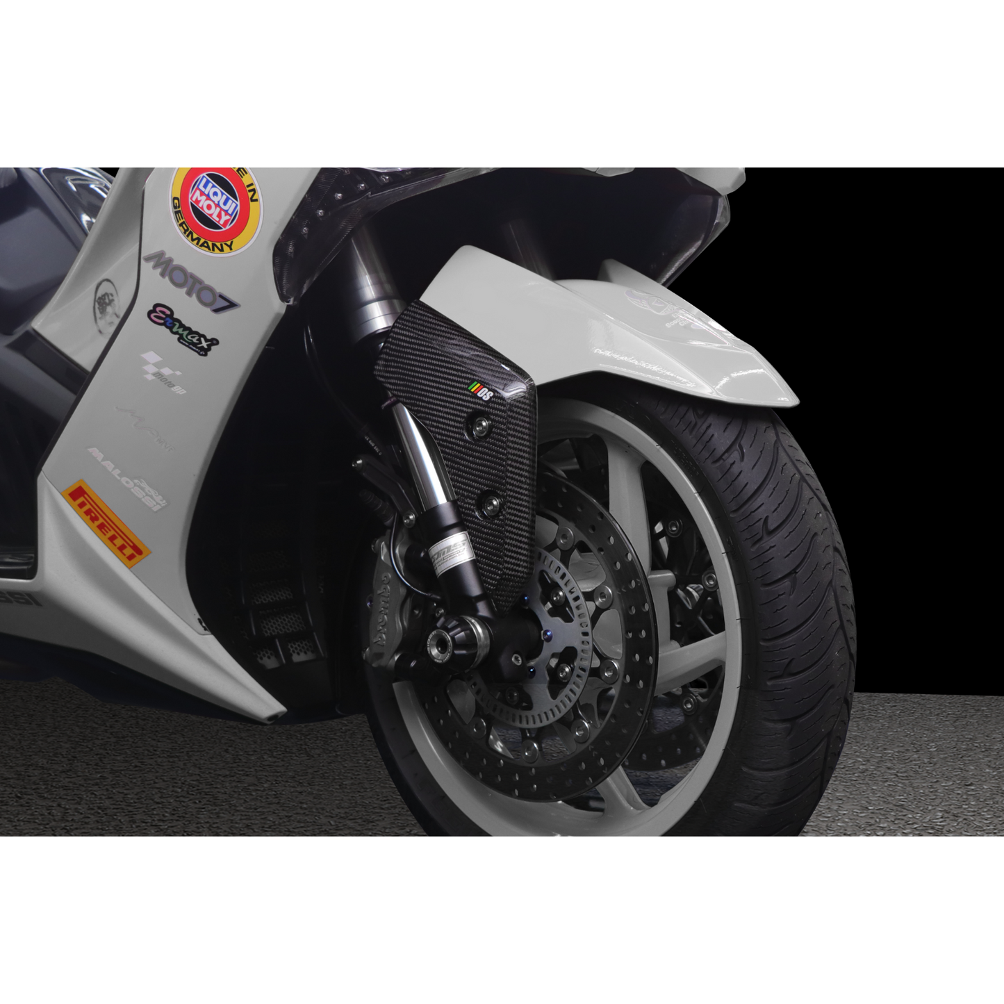 MOS Carbon Fiber Front Fender Side Trim Covers for Kymco AK550 2018 - 2024