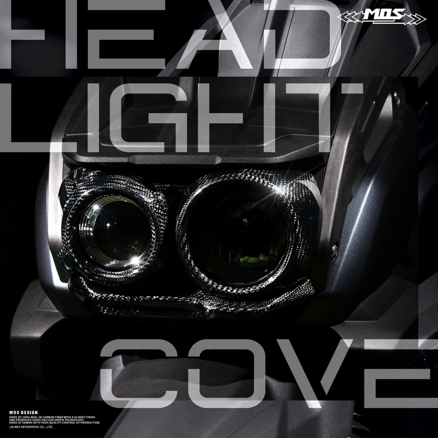 MOS Carbon Fiber Headlight Covers Set for Yamaha Zuma 125 2022 - 2024