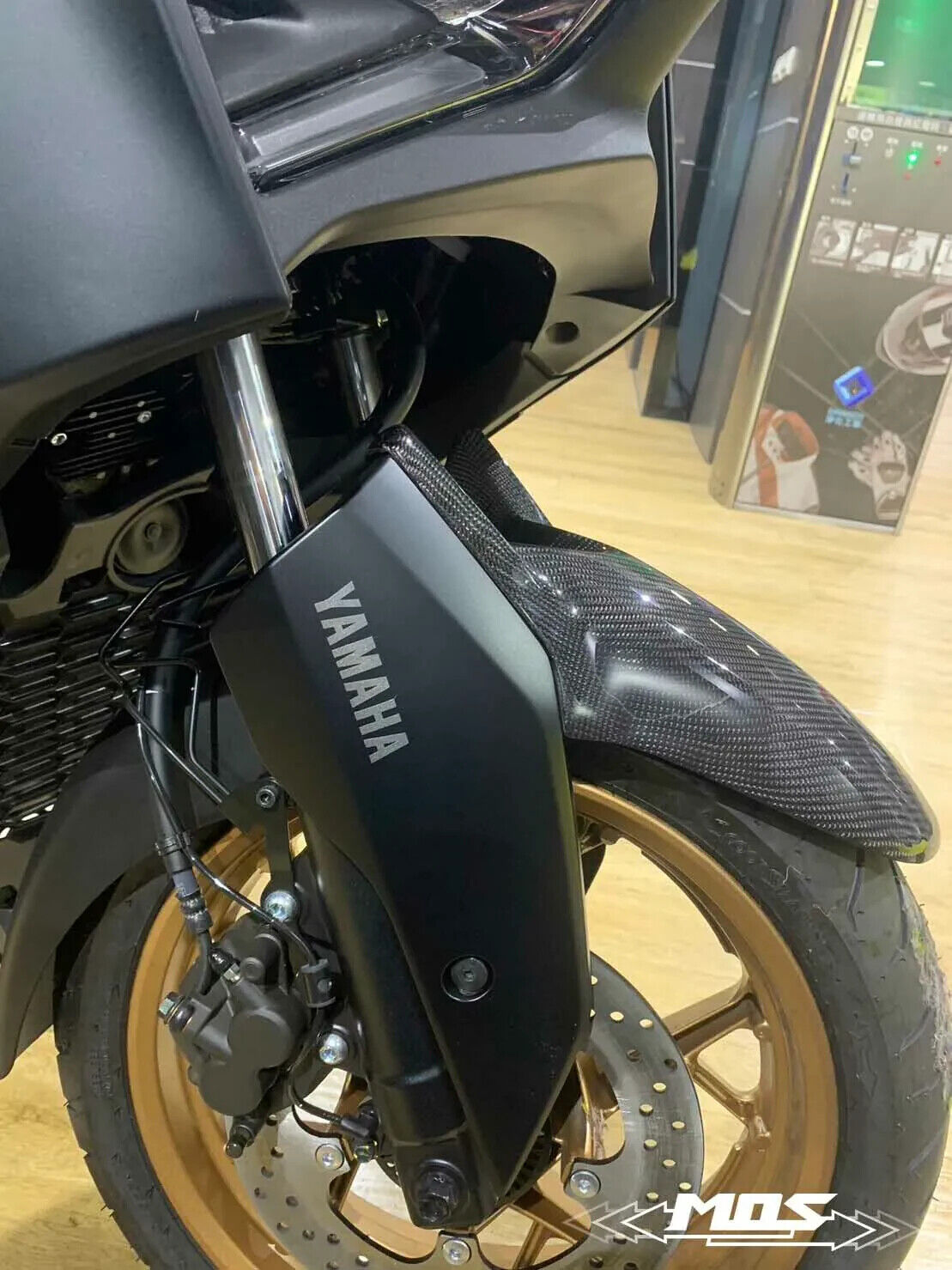 MOS Carbon Fiber Front Fender Upper Cover for Kymco AK550 Premium 2022-2024