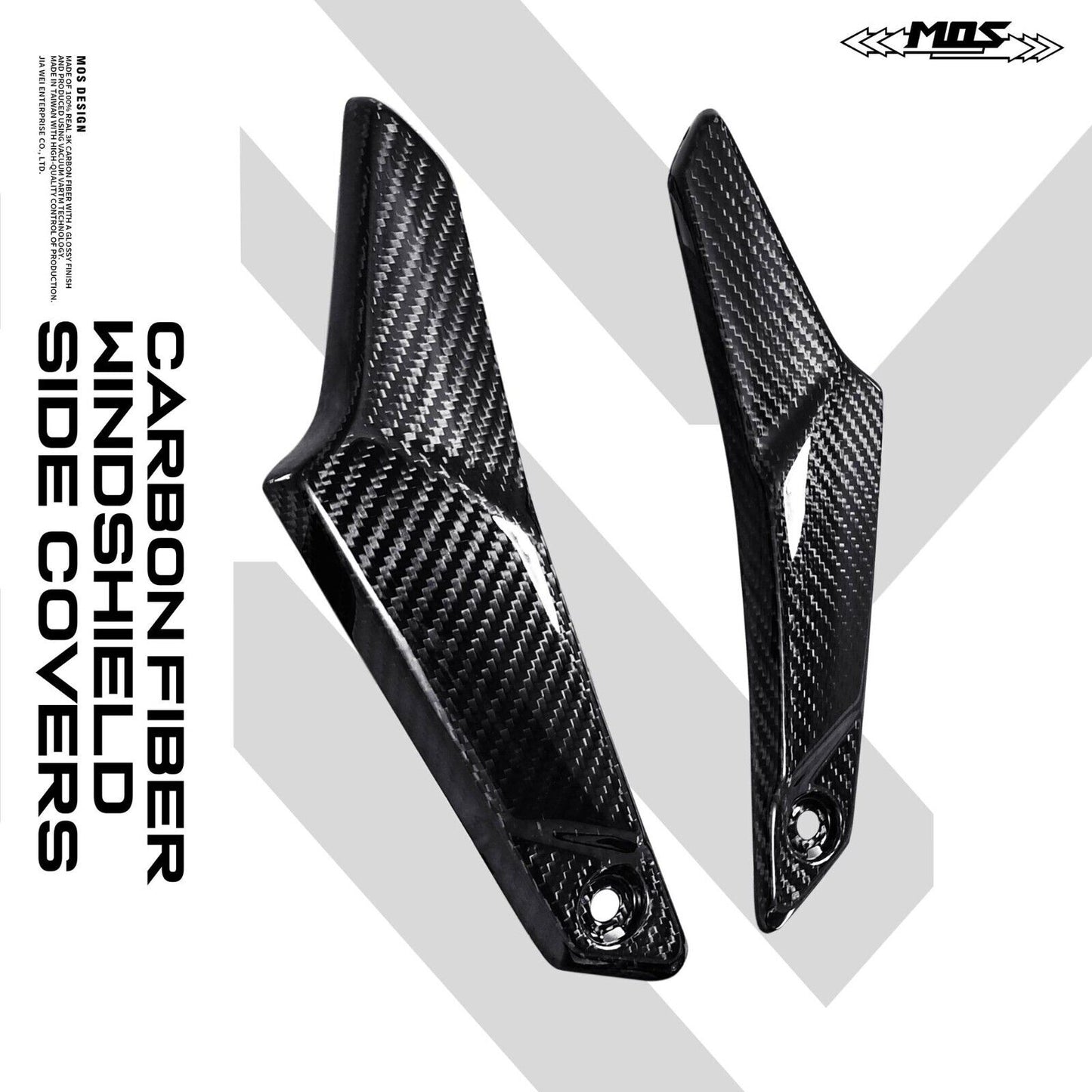 MOS Carbon Fiber Windshield Side Covers for Kymco AK550 Premium 2022-2024
