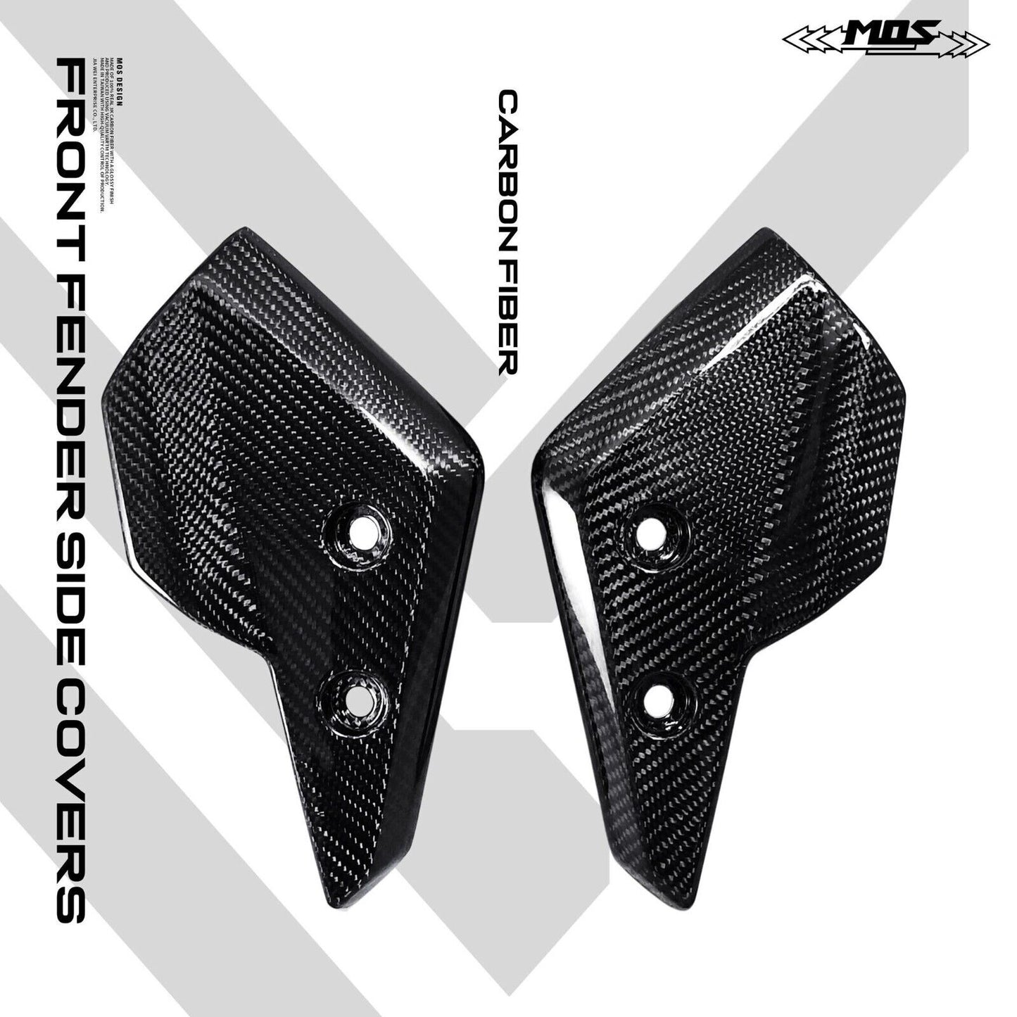 MOS Carbon Fiber Front Fender Side Covers for Kymco AK550 Premium 2022-2024