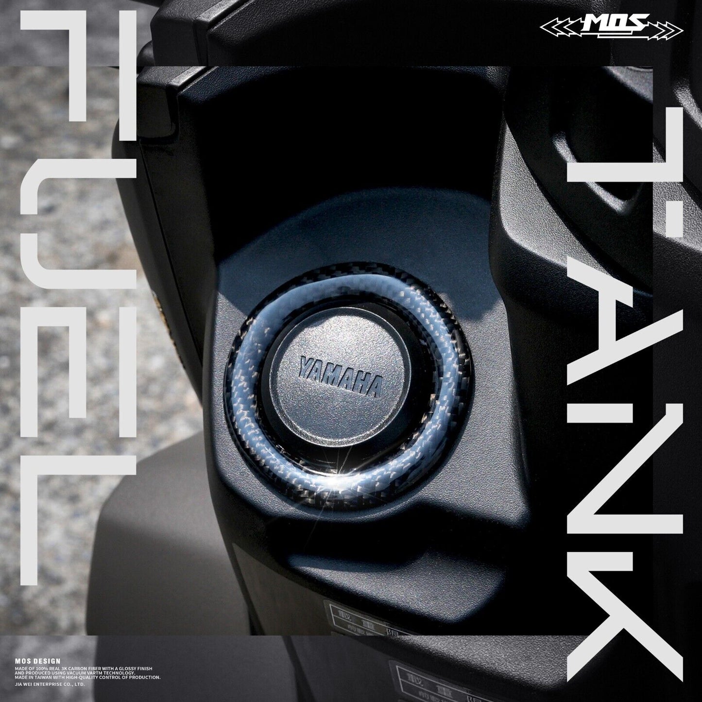 MOS Carbon Fiber Fuel Tank Trim Cover for Yamaha Zuma 125 2022 - 2024