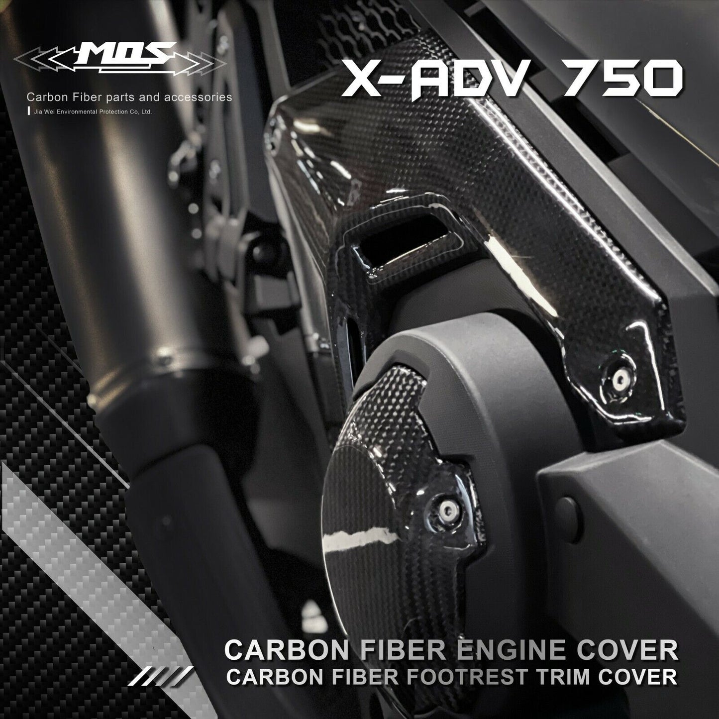 MOS Carbon Fiber Engine Side Covers Set for Honda X-ADV 750 2021-2023