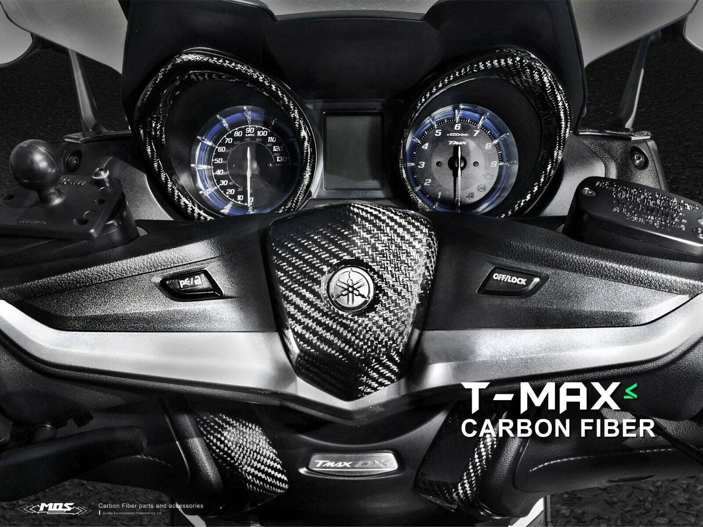 MOS Carbon Fiber Handlebar Central Cover for Yamaha TMAX 530 560 2017-2021