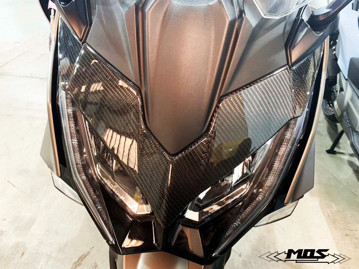 MOS Carbon Fiber Headlight Upper Cover for Kymco AK550 Premium 2022-2024