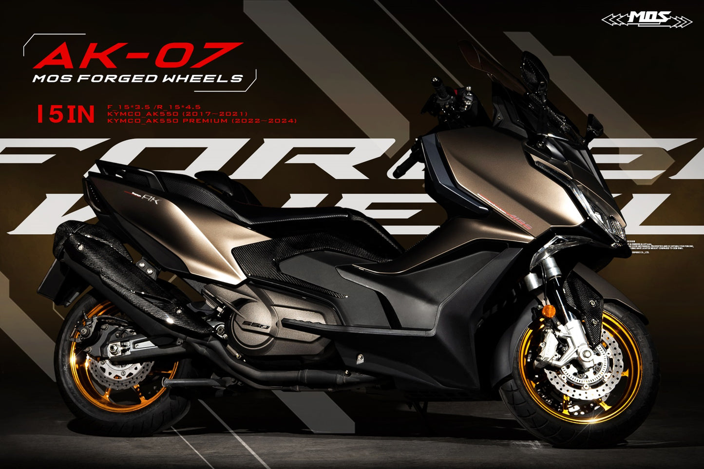 Forged Aluminum Alloy Wheel AK07 for Kymco AK550 2018-2025 and AK550 Premium (Super Touring) 2022-2025