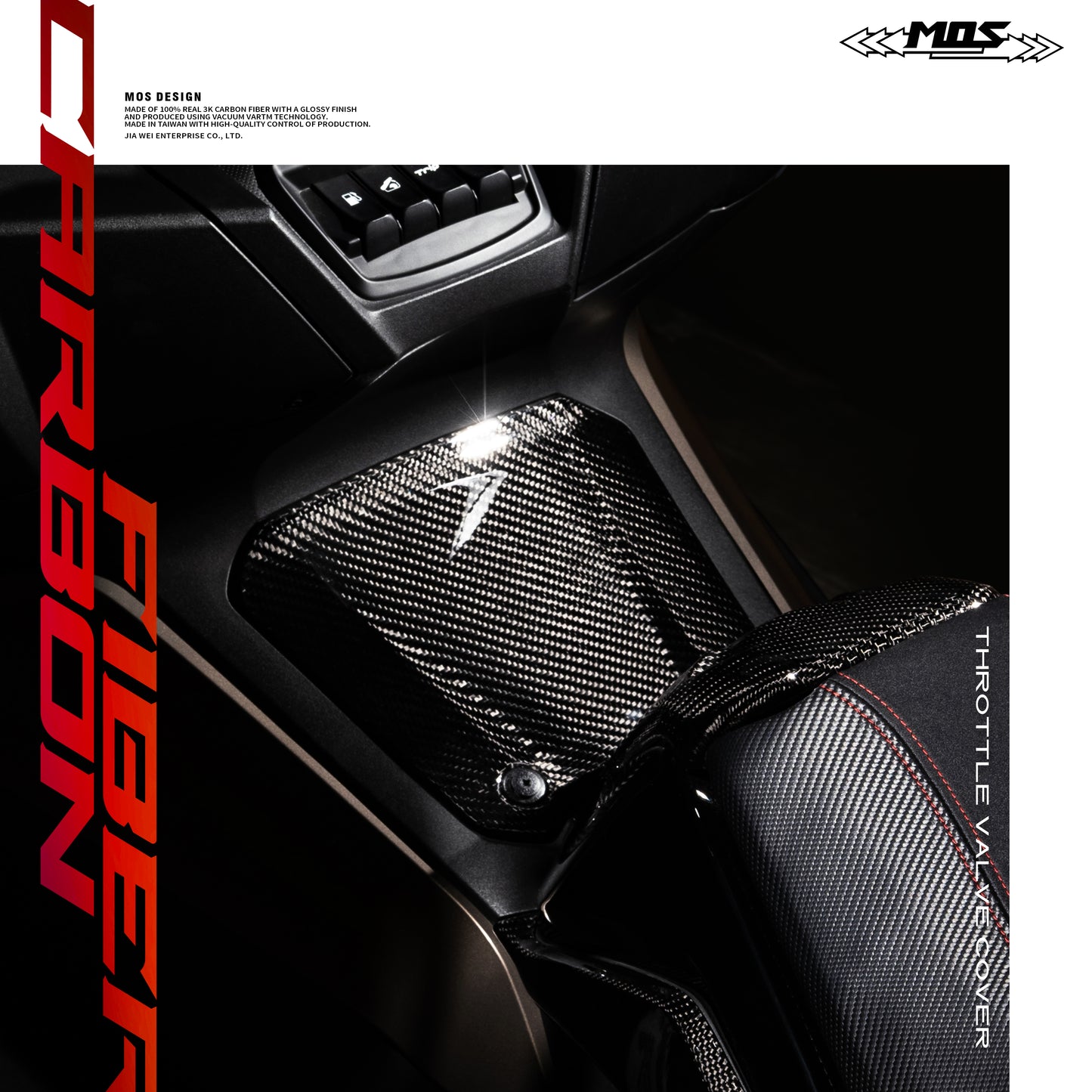 MOS Carbon Fiber Throttle Valve Cover for Kymco AK550 Premium 2022-2025