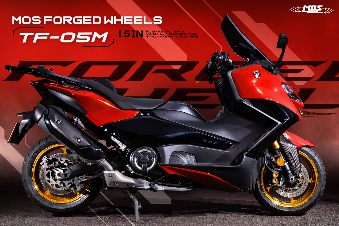 MOS Forged Aluminum Alloy Rims Wheels TF05M for Yamaha TMAX Series