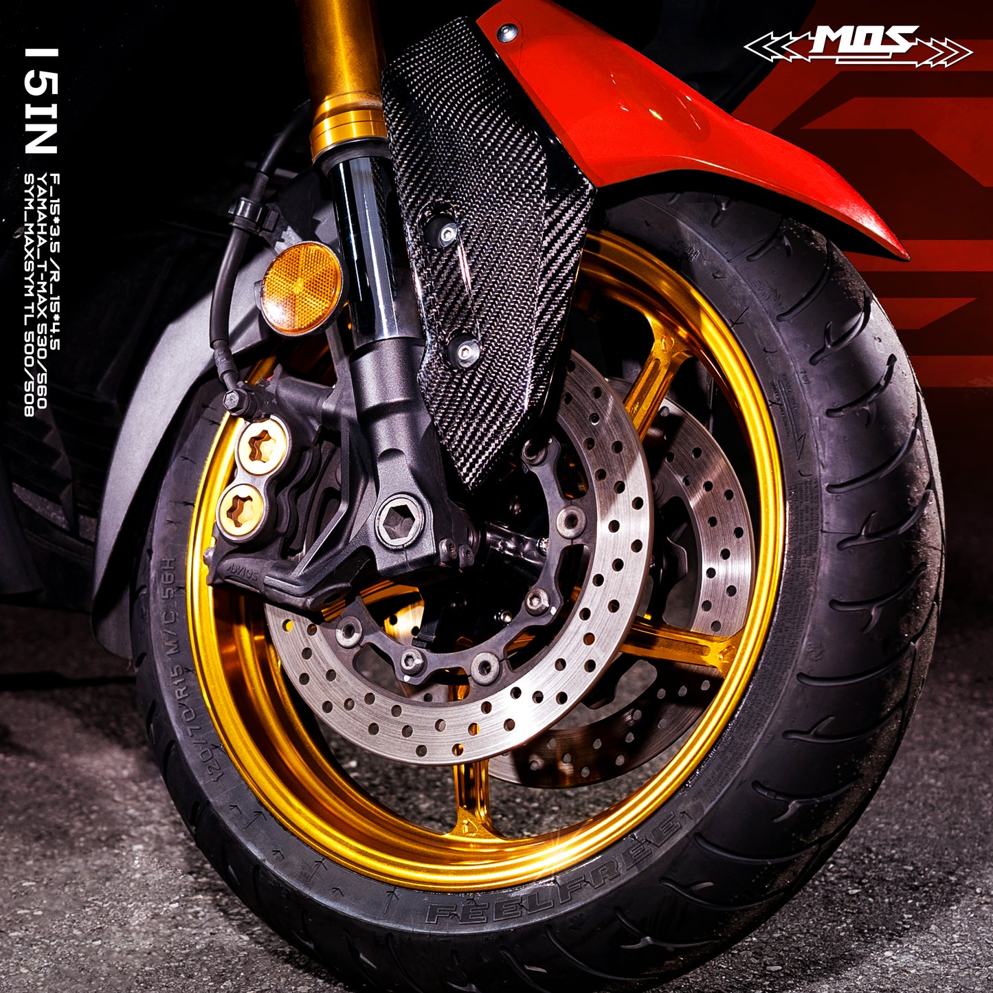 MOS Forged Aluminum Alloy Rims Wheels TF05M for Yamaha TMAX Series
