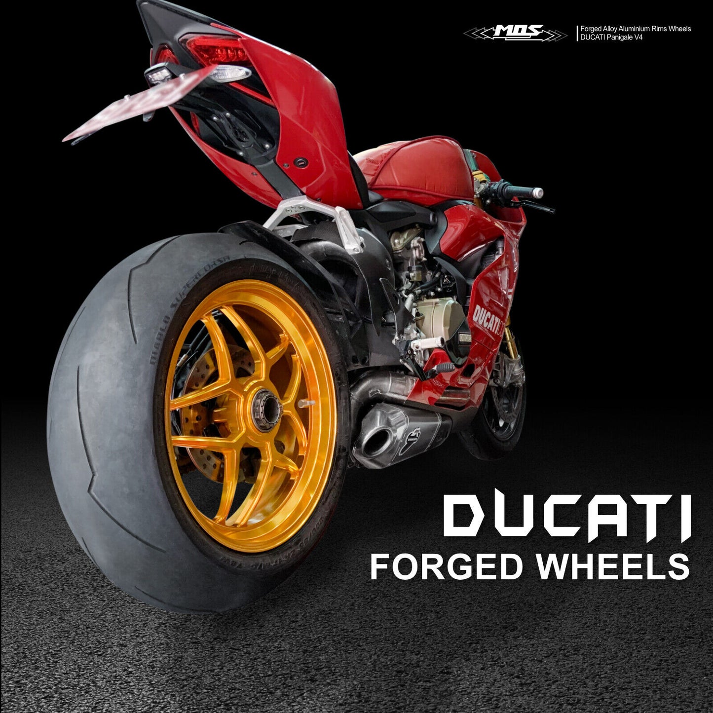 MOS DV04 Forged Alloy Rims Wheels for Ducati Panigale V4 2018-2024 Gold