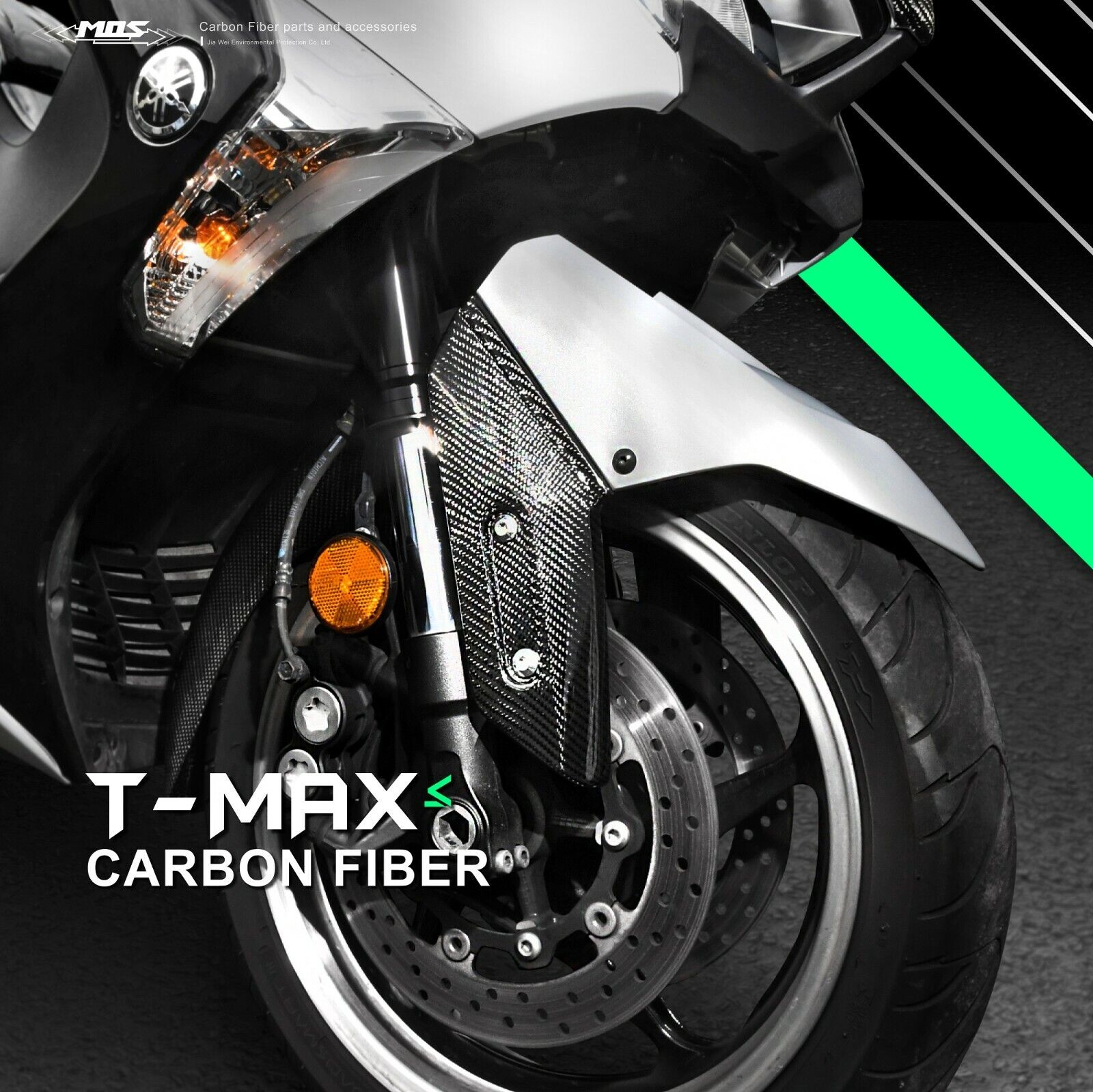 MOS Carbon Fiber Front Fender Side Trim Covers for Yamaha TMAX 530 560 2015-2020