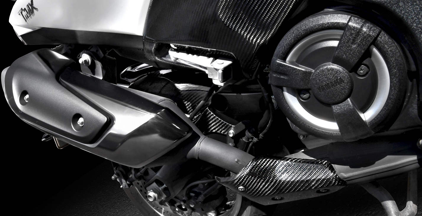 MOS Carbon Fiber Exhaust Pipe Protector Cover for Yamaha TMAX 560 2022 2023