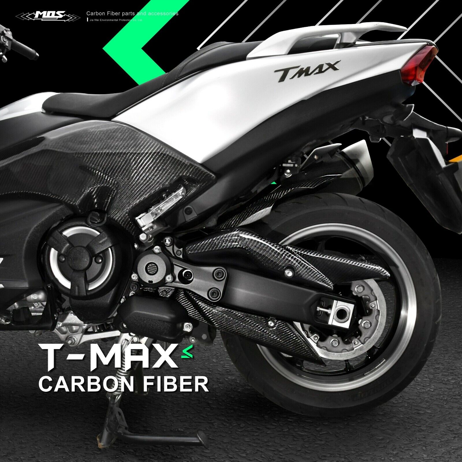 MOS Carbon Fiber Belt Chain Upper Cover for Yamaha TMAX 560 2022 2023
