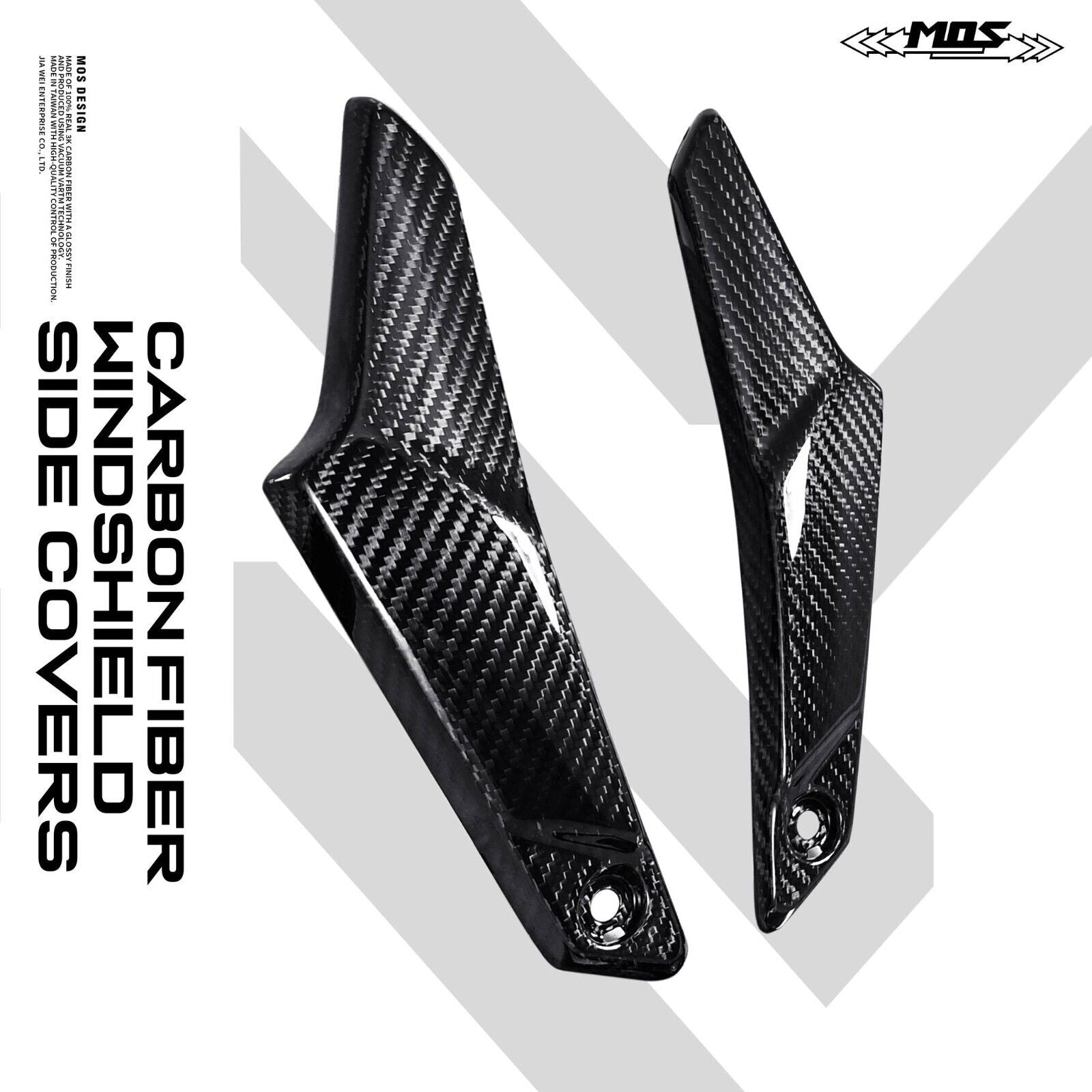 MOS Carbon Fiber Windshield Side Covers for Kymco AK550 Premium 2022-2024