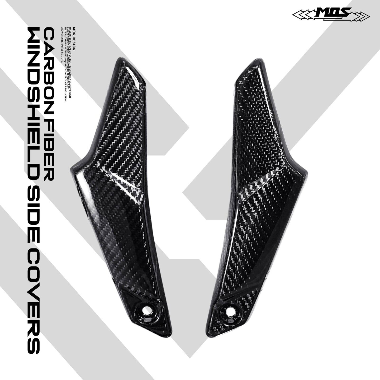 MOS Carbon Fiber Windshield Side Covers for Kymco AK550 Premium 2022-2024