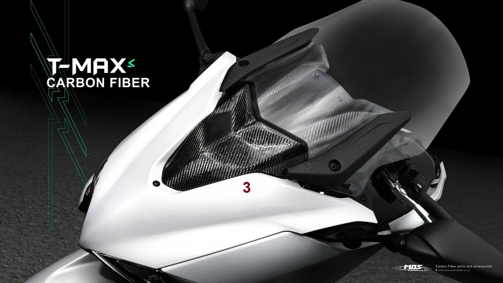 MOS Carbon Fiber Windshield Inner Panel Cover for Yamaha TMAX 530 560 2017-2021