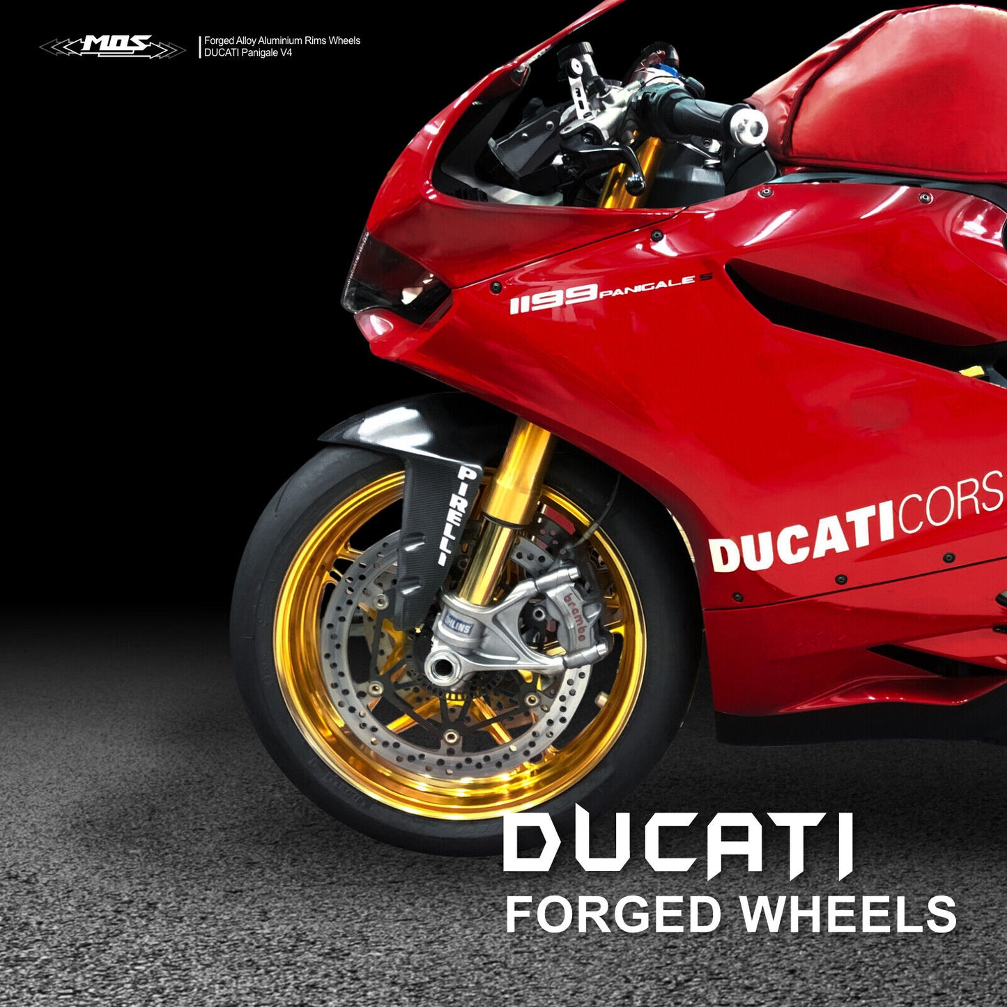 MOS DV04 Forged Alloy Rims Wheels for Ducati Panigale V4 2018-2024 Gold