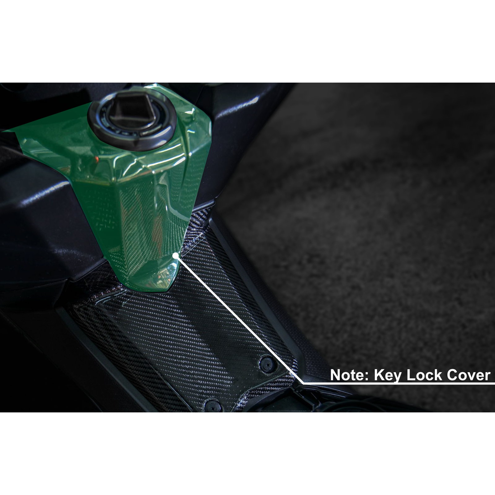 MOS Carbon Fiber Ignition Switch Frame Cover for Kymco AK550 2018 - 2024
