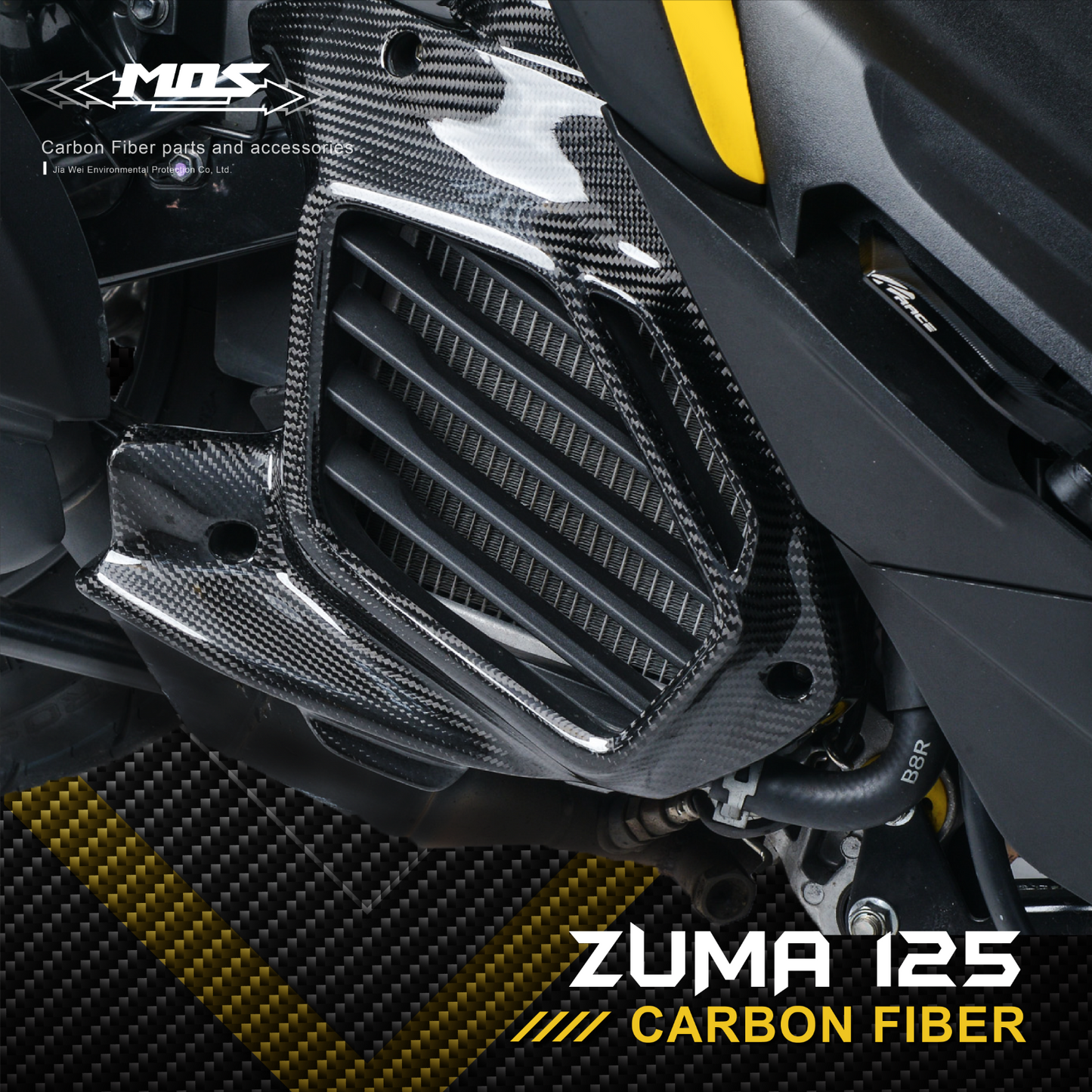 MOS Carbon Fiber Radiator Cover for Yamaha Zuma 125  2022 - 2024