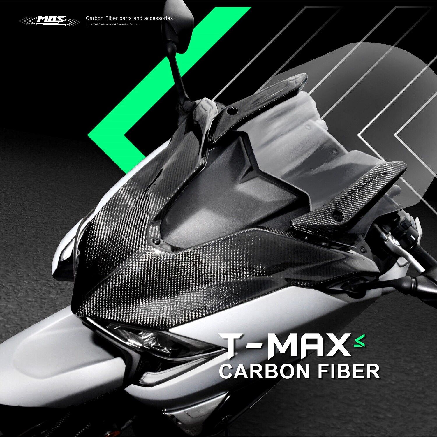 MOS Carbon Fiber Windshield Side Covers for Yamaha TMAX 530 and 560 2017-2021