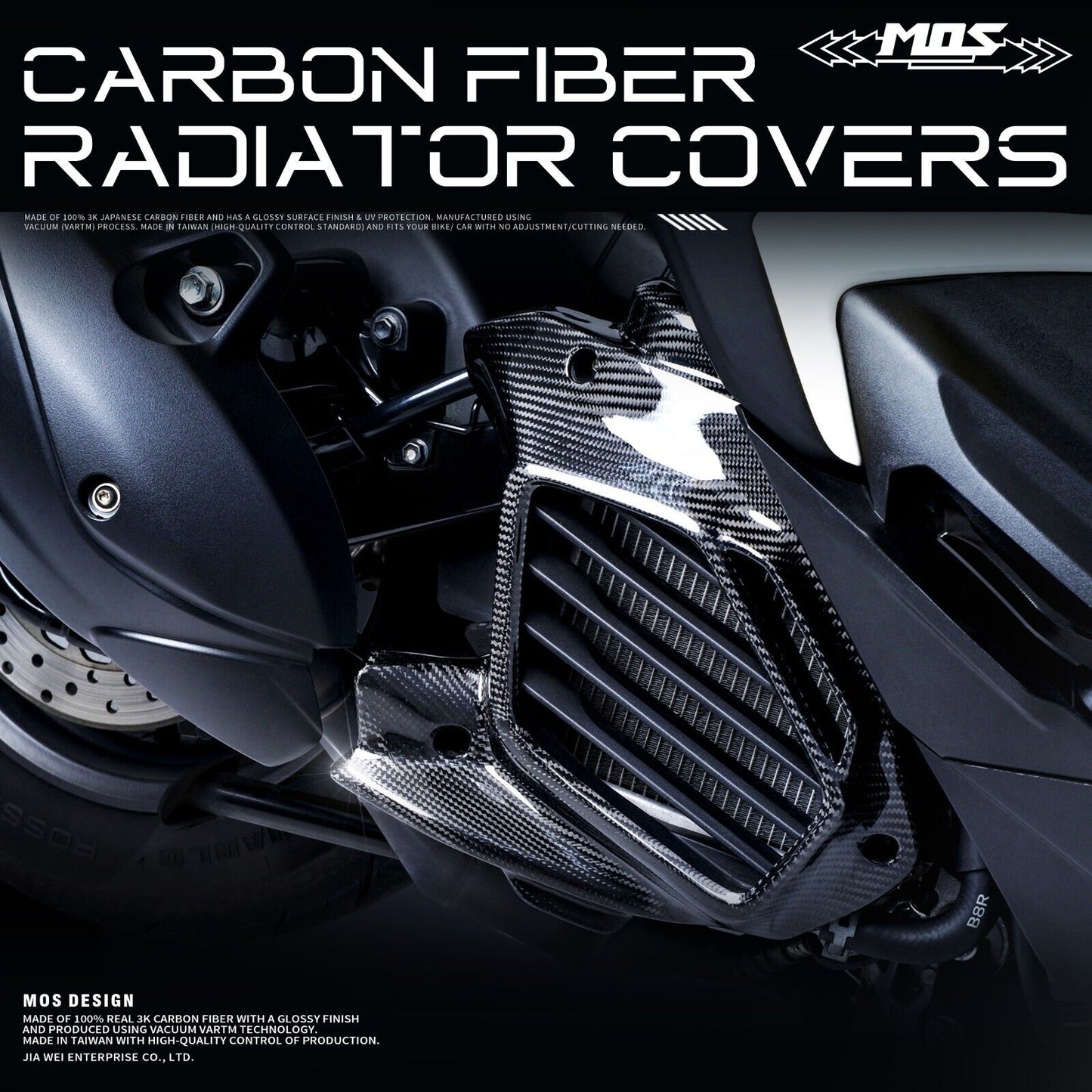 MOS Carbon Fiber Radiator Cover for Yamaha Zuma 125  2022 - 2024