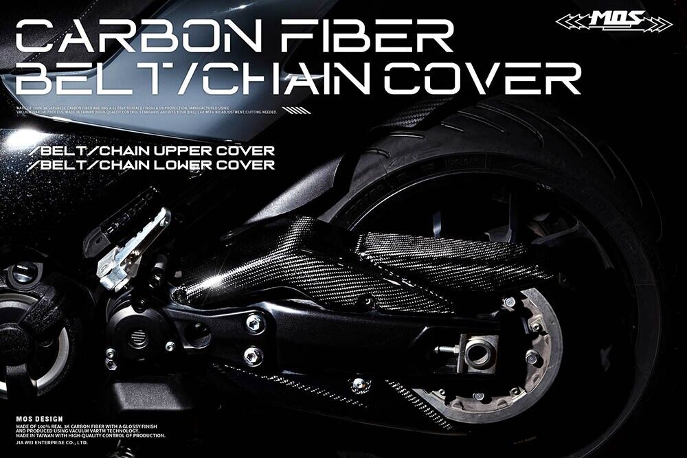 MOS Carbon Fiber Belt Chain Upper Cover for Yamaha TMAX 560 2022 2023