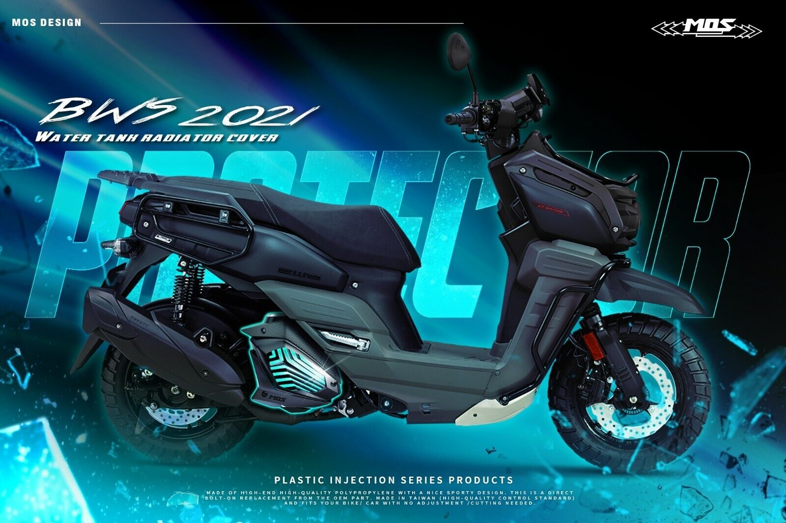 MOS Radiator Cover for Yamaha Zuma 125 2022 - 2024 / NMAX 155  2022 - 2024