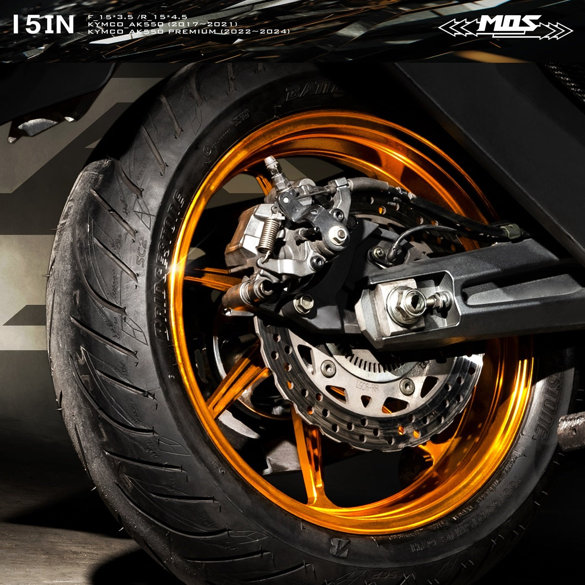MOS AK07 Forged Aloy Wheel for Kymco AK550 18-25 and AK550 AK575 ...