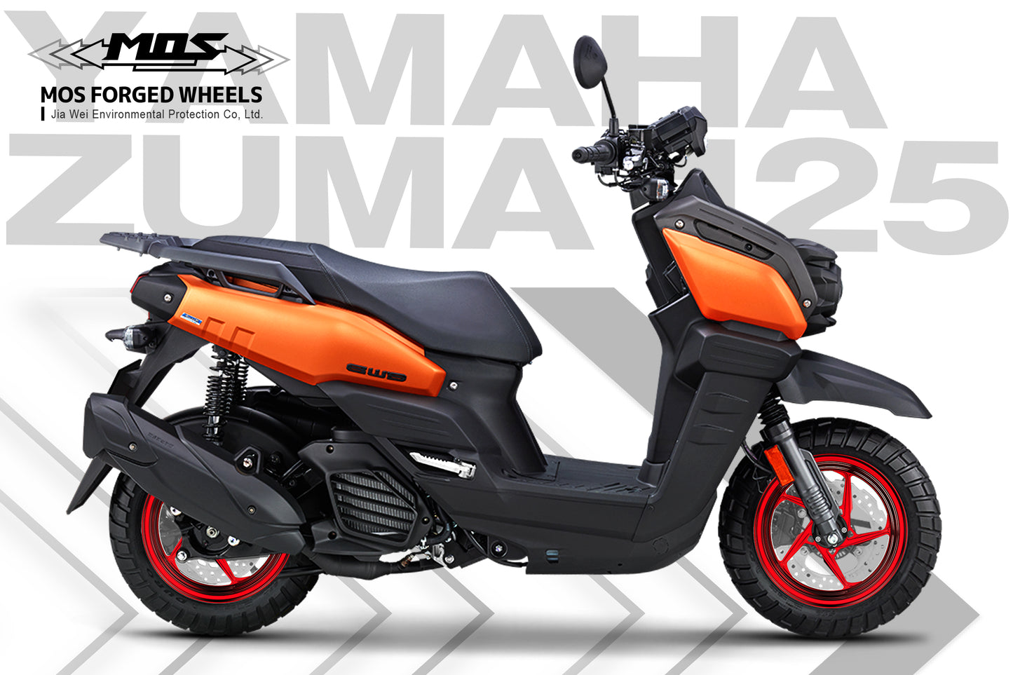 MOS GR05 Forged Aluminum Alloy Rims Wheels for Yamaha Zuma 125 2022-2024