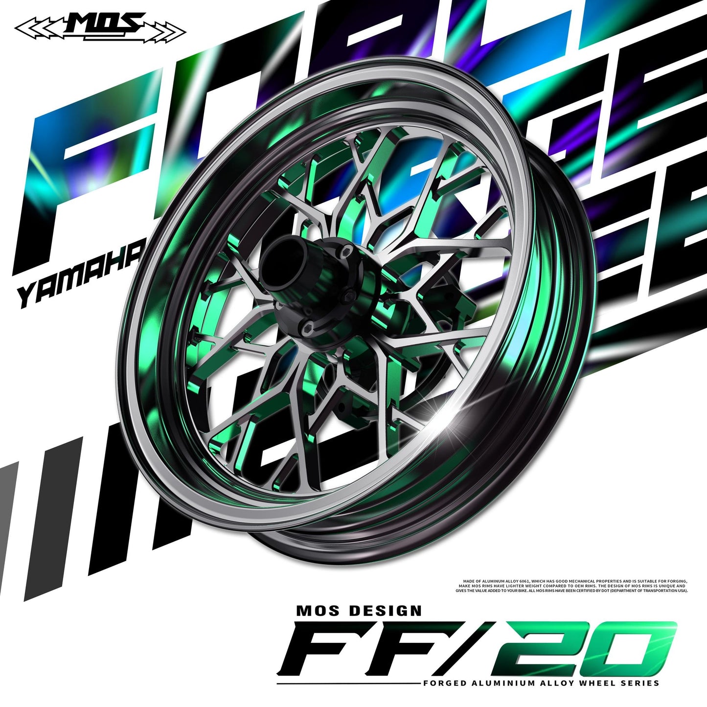 Forged Aluminum Alloy Rims Wheel FF20 for Yamaha SMAX 155 2012-2020