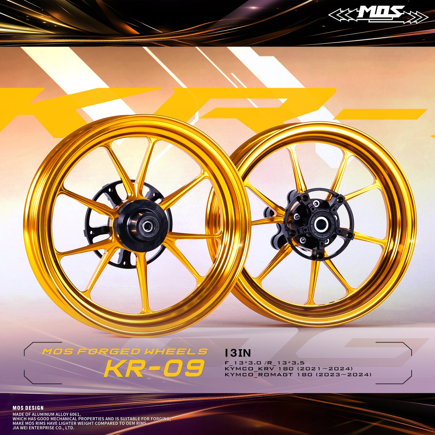 Forged Aluminum Alloy Rims Wheel KR09 for Kymco KRV / RomaGT 180 Series