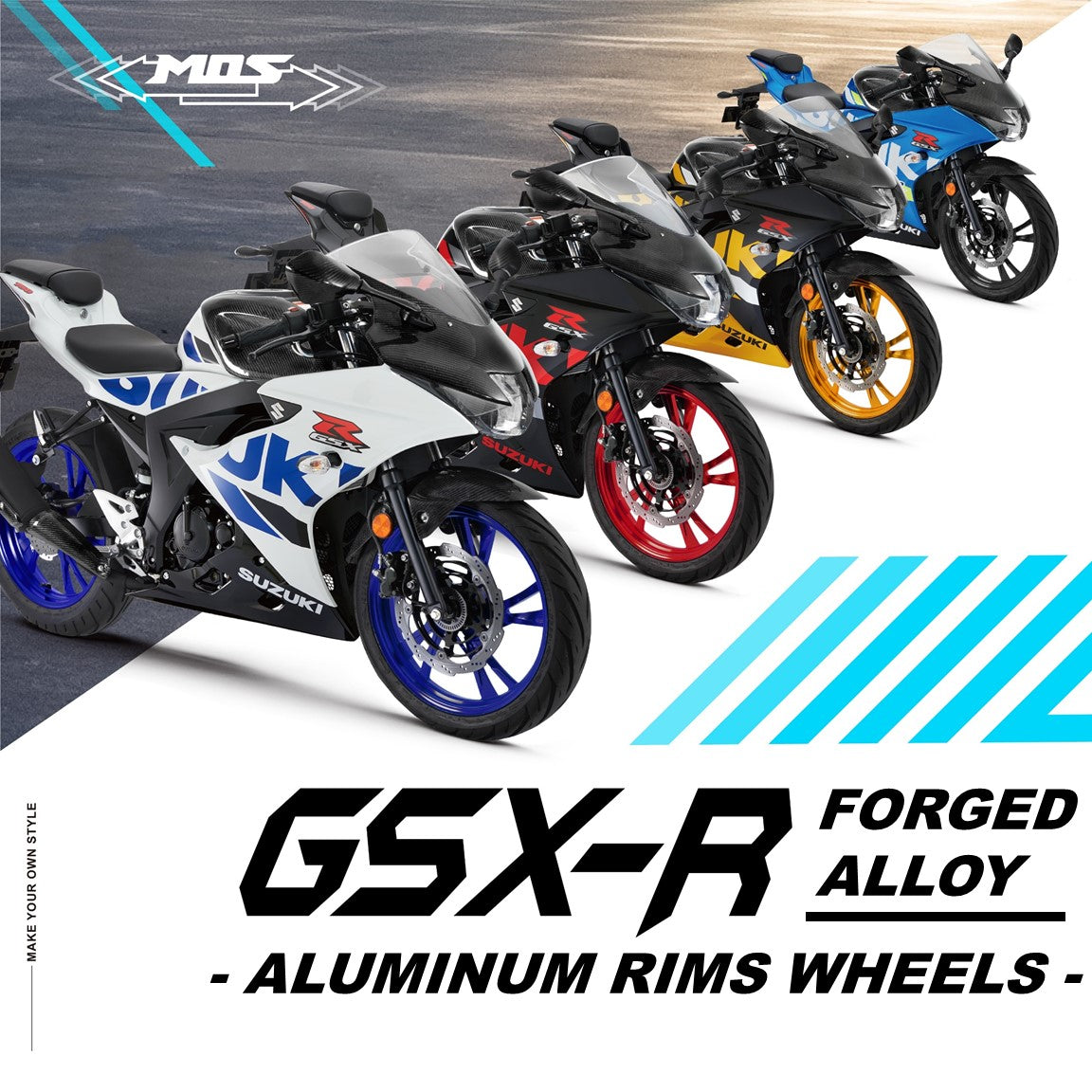 Forged Aluminum Alloy Wheel GSX for Suzuki GSX R125 / R150 and S125 / S150